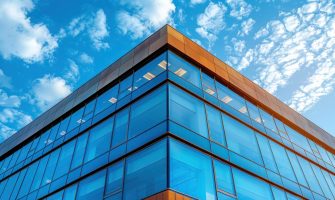 Modern Office Building Against a Blue Sky